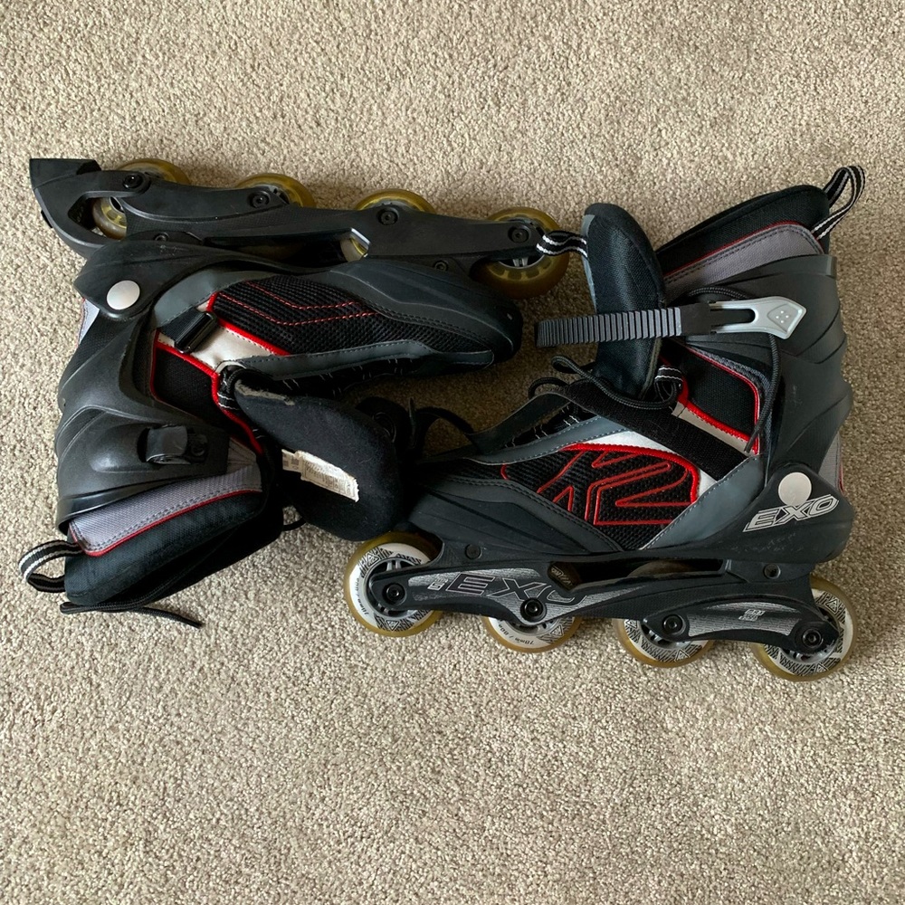 K2 Exo Men’s Rollerblades Black Red sz 11.5